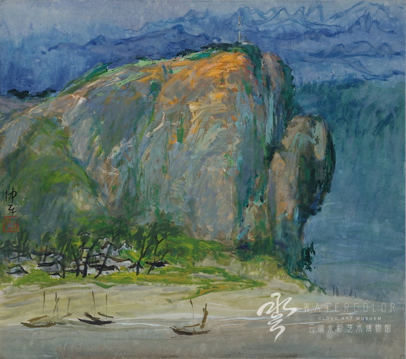 徐仲平 《崂山渔岛》 49*44cm 1976年
